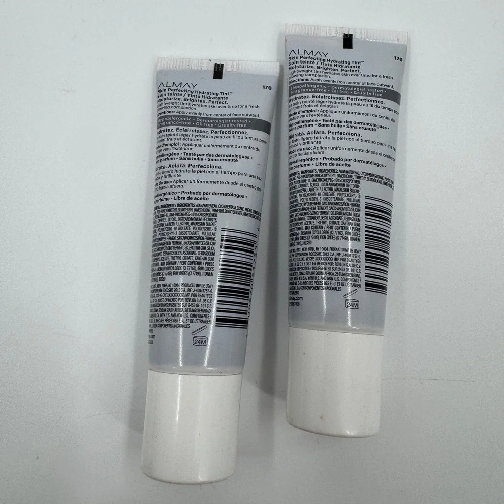 Almay Skin Perfecting Hydrating Tint 170‎ Mocha Hyaluronic Acid Squalane 2 Pack